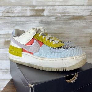 Nike Air Force One AF1 Shadow Multicolor Patchwork Women Shoes DM8076-100 Sz 7